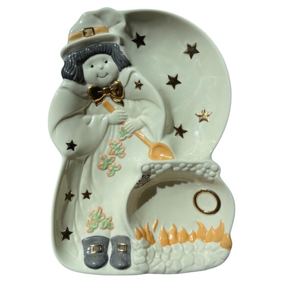 Halloween Witch Lenox Divided Serving Tray Candy Dish Plate RETIRED Original Box - Picture 10 of 12